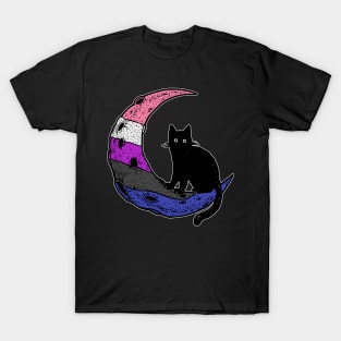 Genderfluid Cat Moon T-Shirt